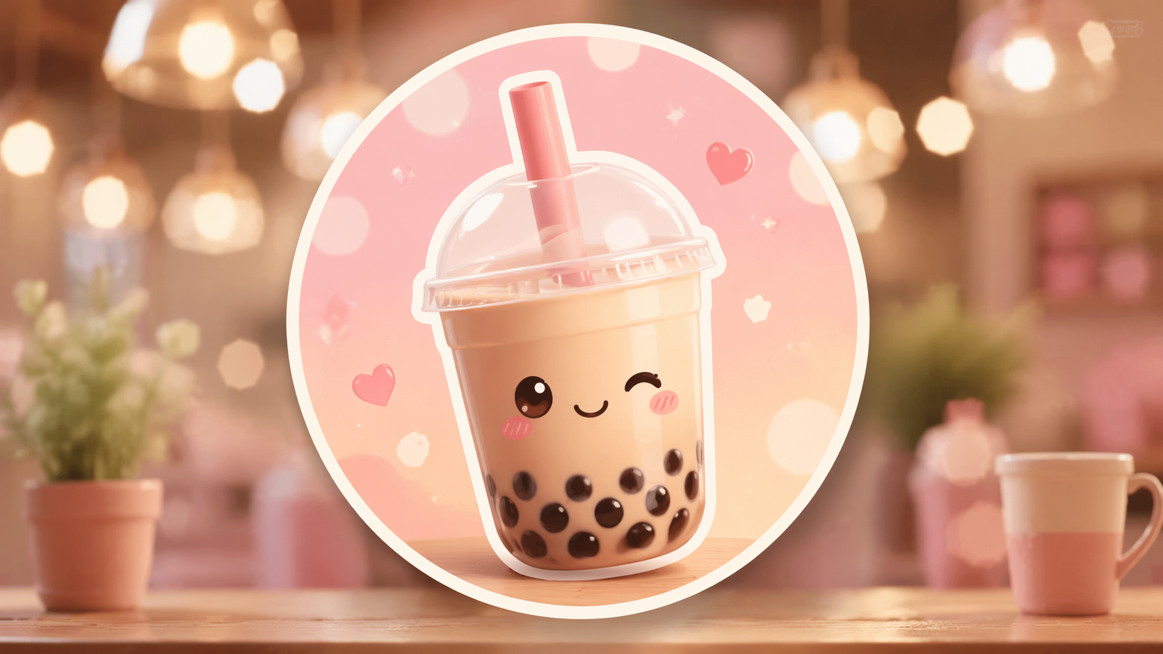 Dreamina Bubble Tea Filter Prompt Beispiel 2: Niedliches Getränkeprofil
