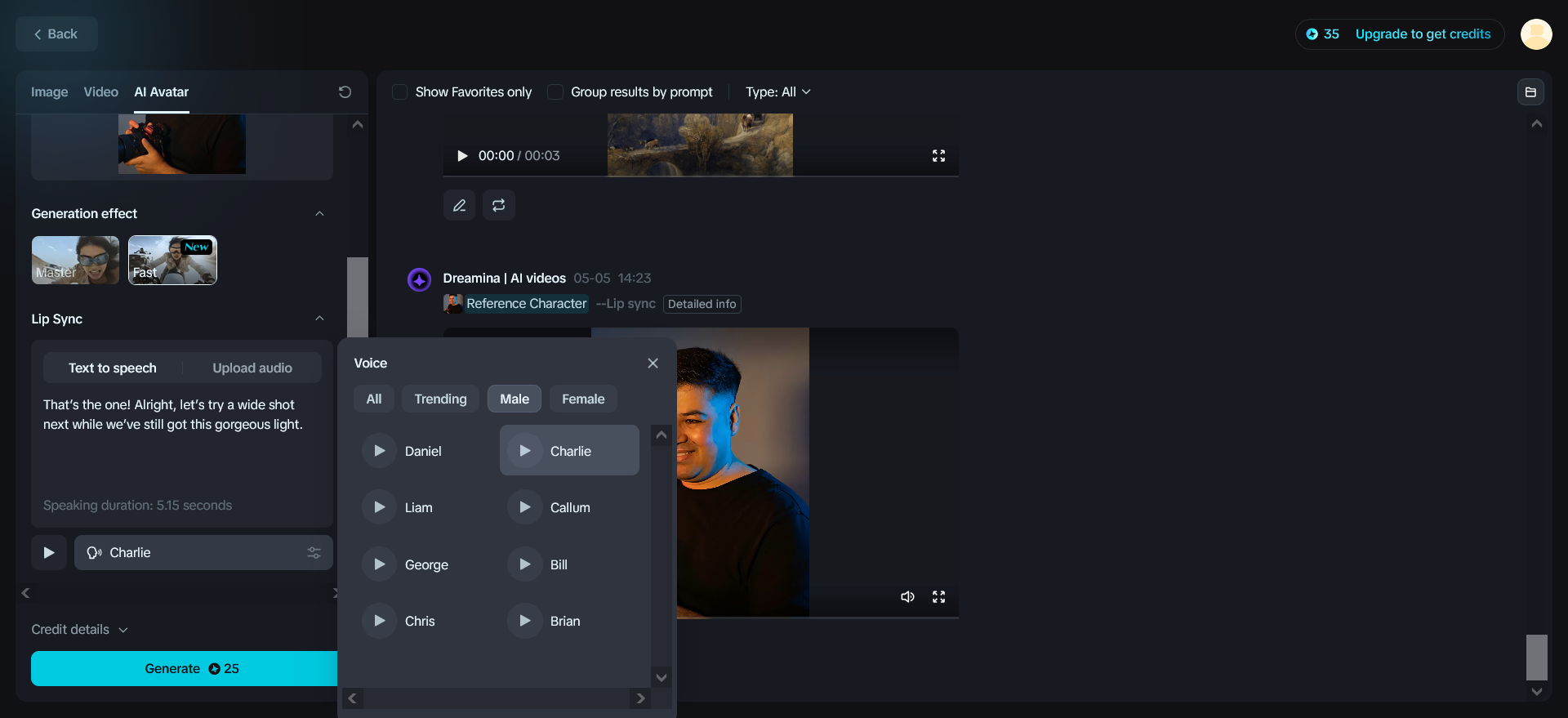 Create avatar video AI