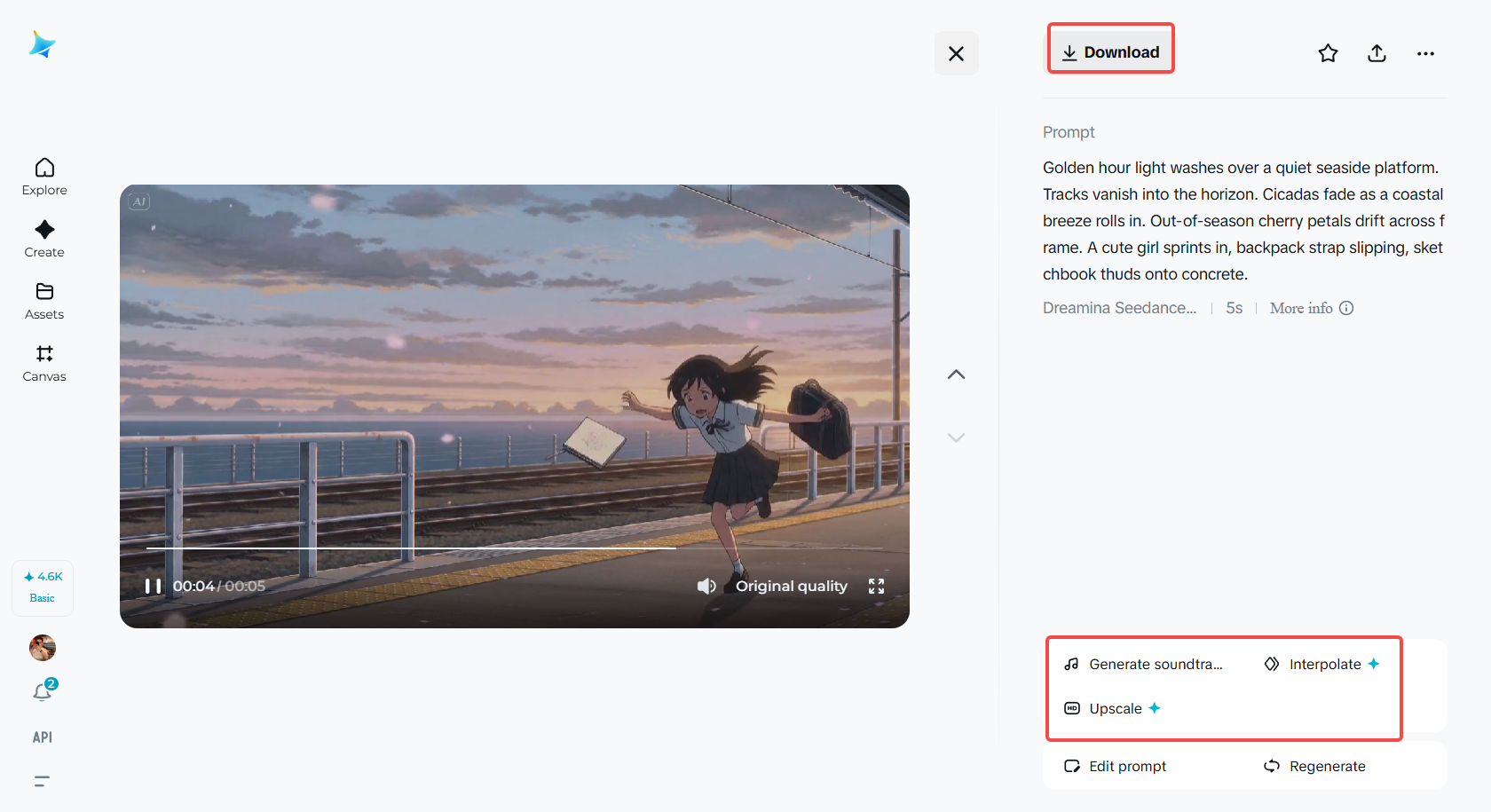 Salvați videoclipul animat AI