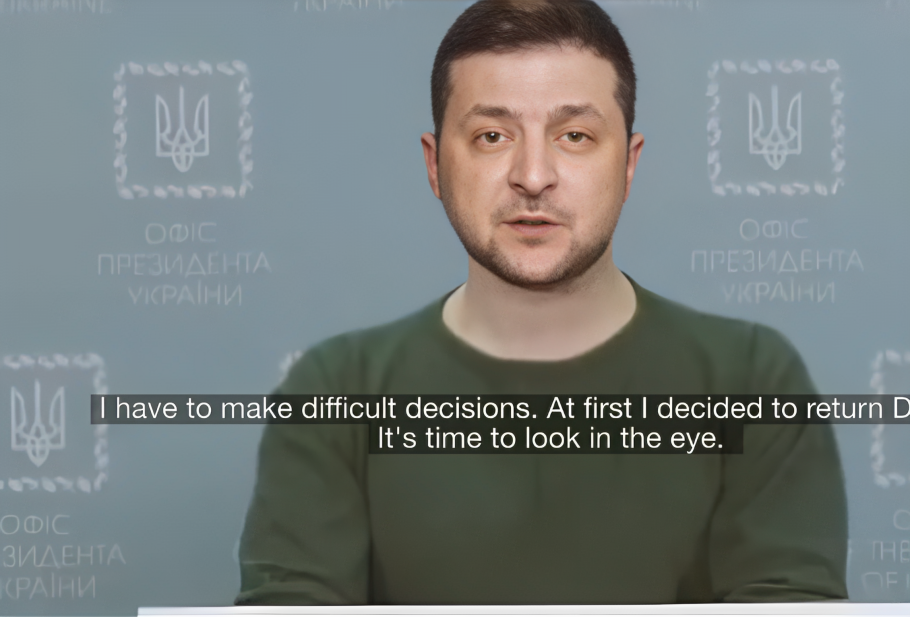 Deepfake com IA do presidente Volodymyr Zelenskyy