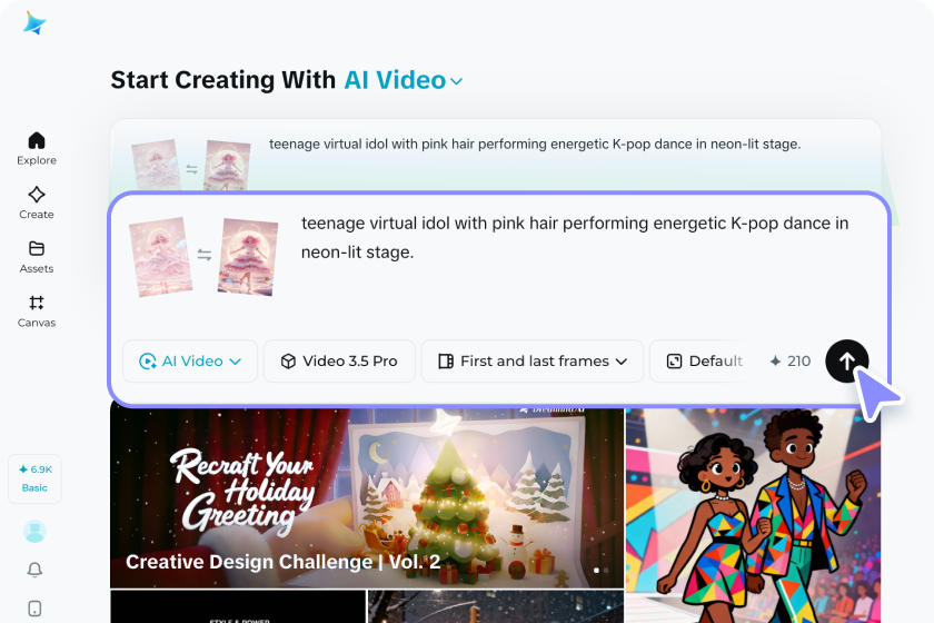 choose your creation method and input content 