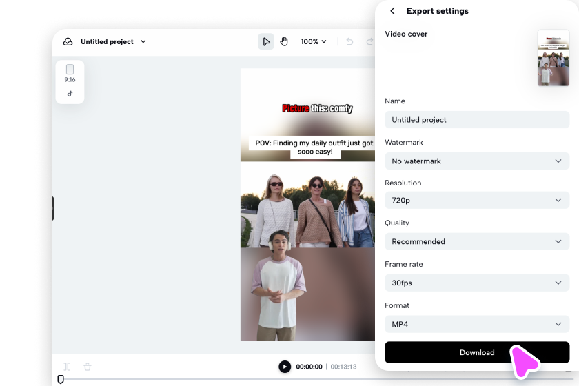 Export or refine your video