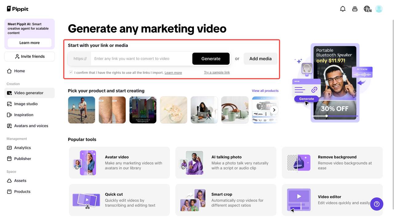 One-click video generation