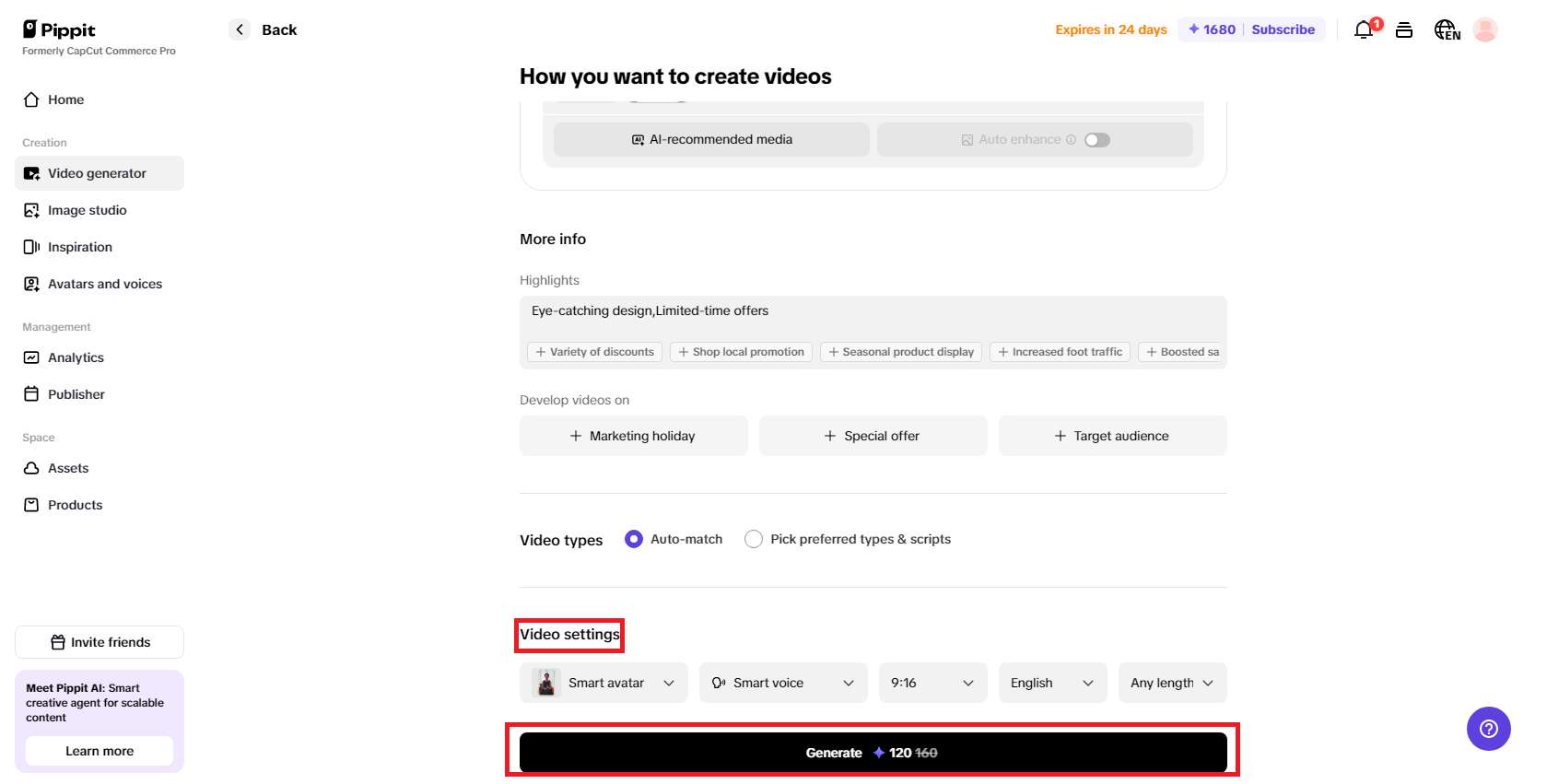 Generate your video