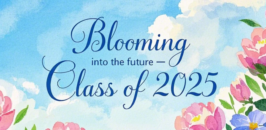 spring-themed graduation invitation