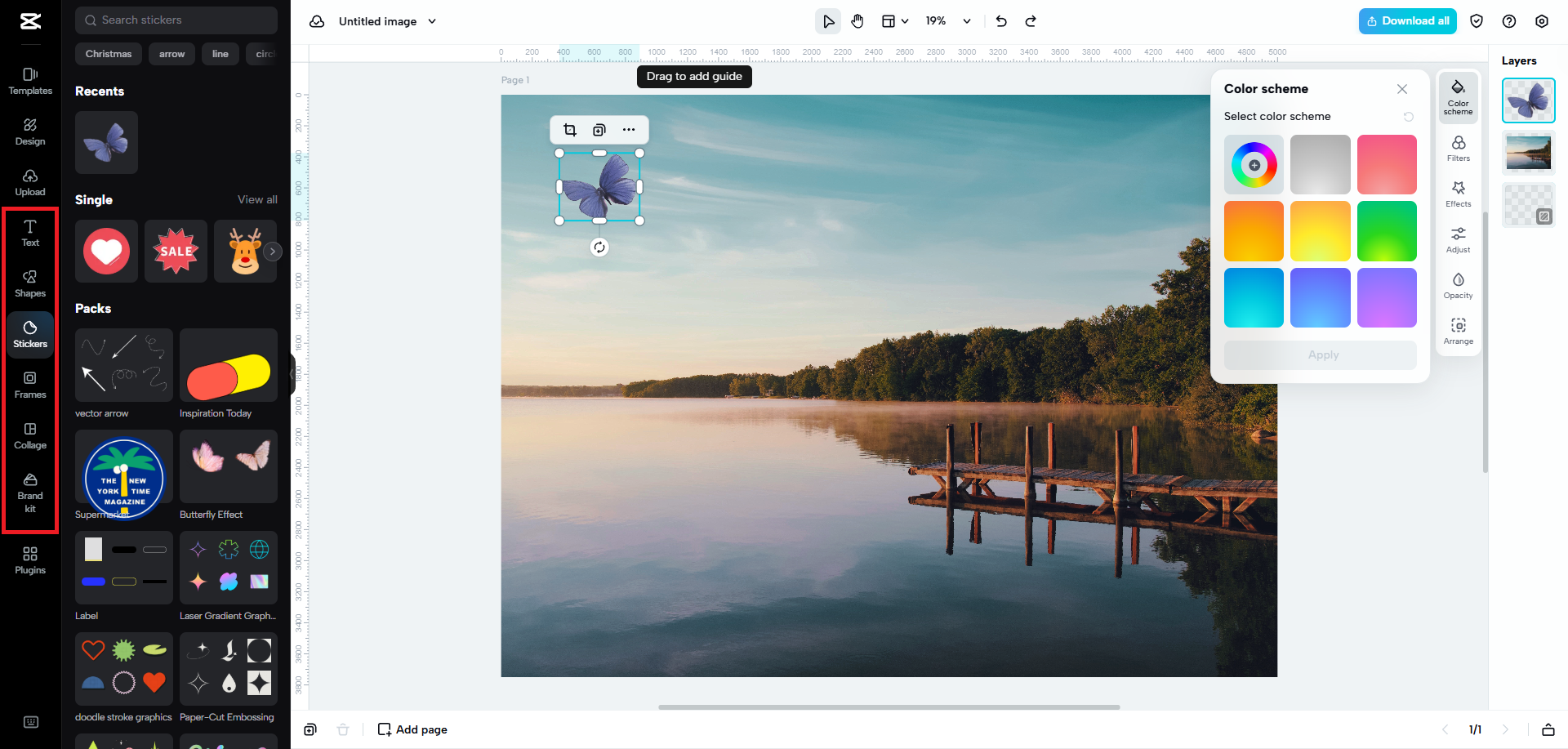 Add text, stickers, shapes, etc.