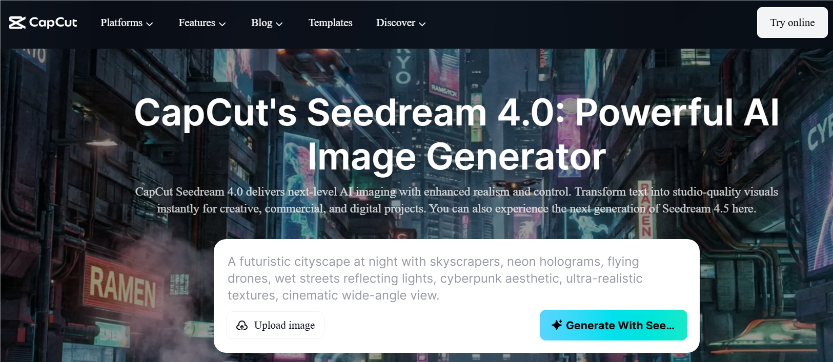 CapCut Seedream 4.0 AI Image Generator