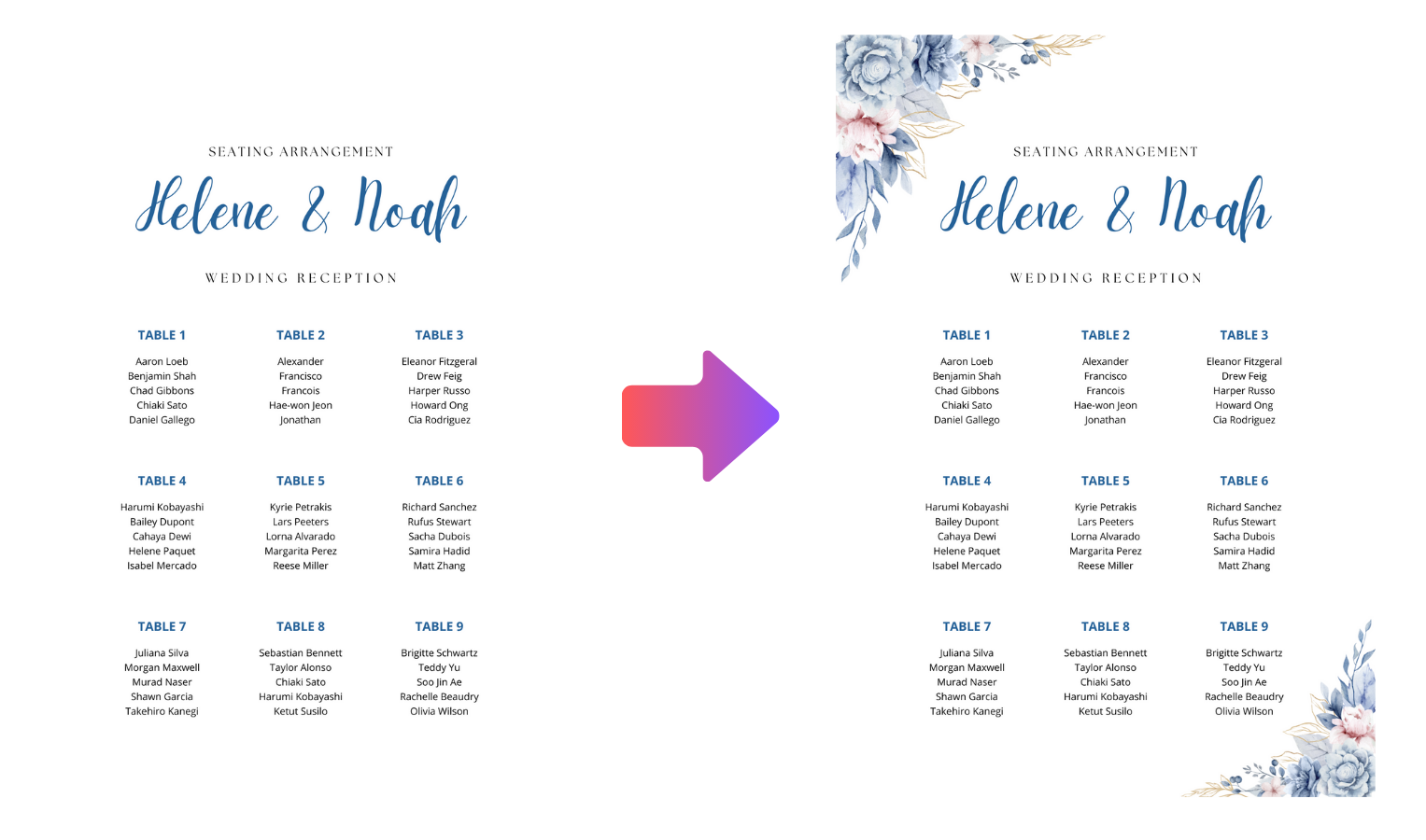 wedding seating chart generator
