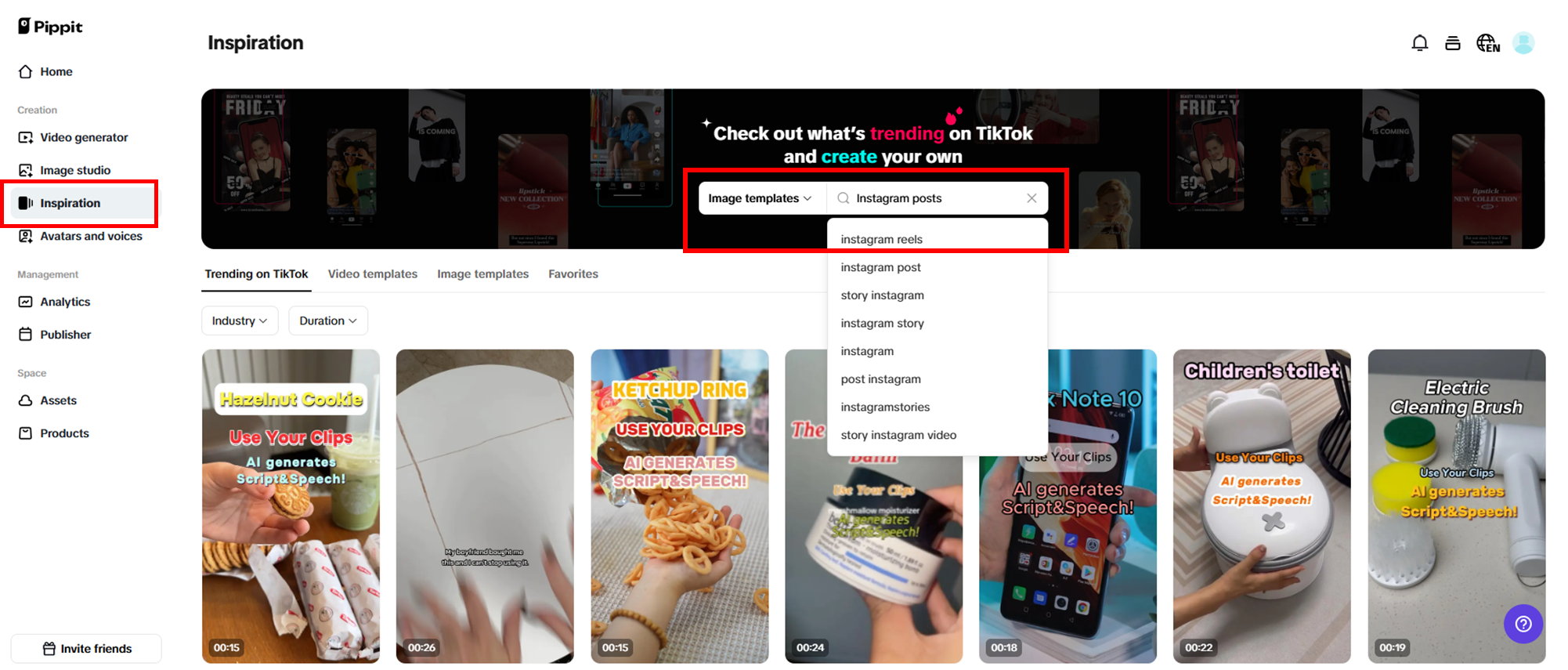 Navigate inspiration