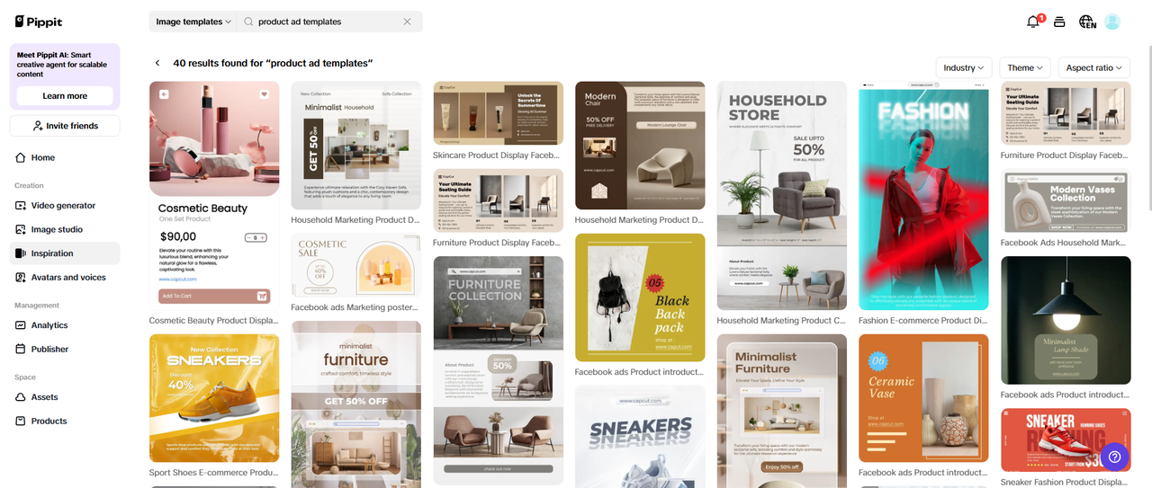 Sign up and access Pippit