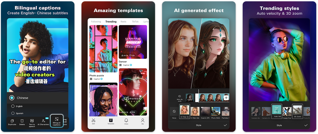 CapCut mobilapp för enkel AI-driven redigering