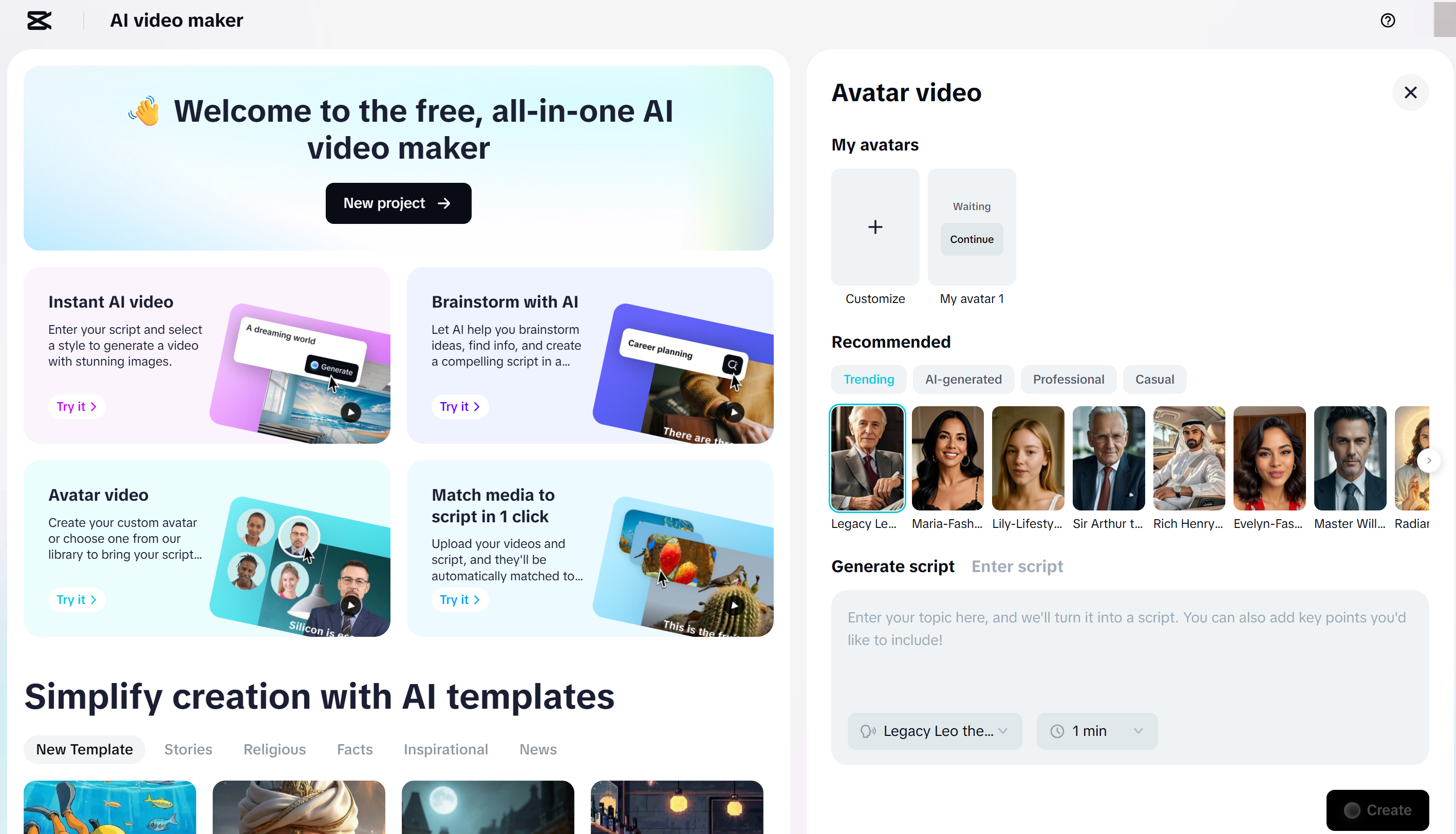 Ein Beispiel für einen KI-gestützten UGC-Videogenerator