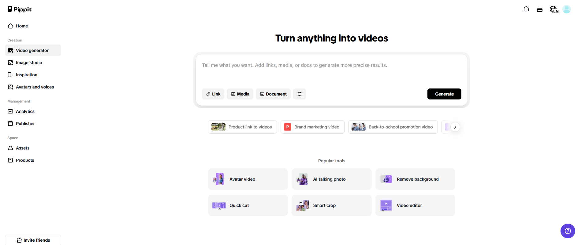 One-click video generation
