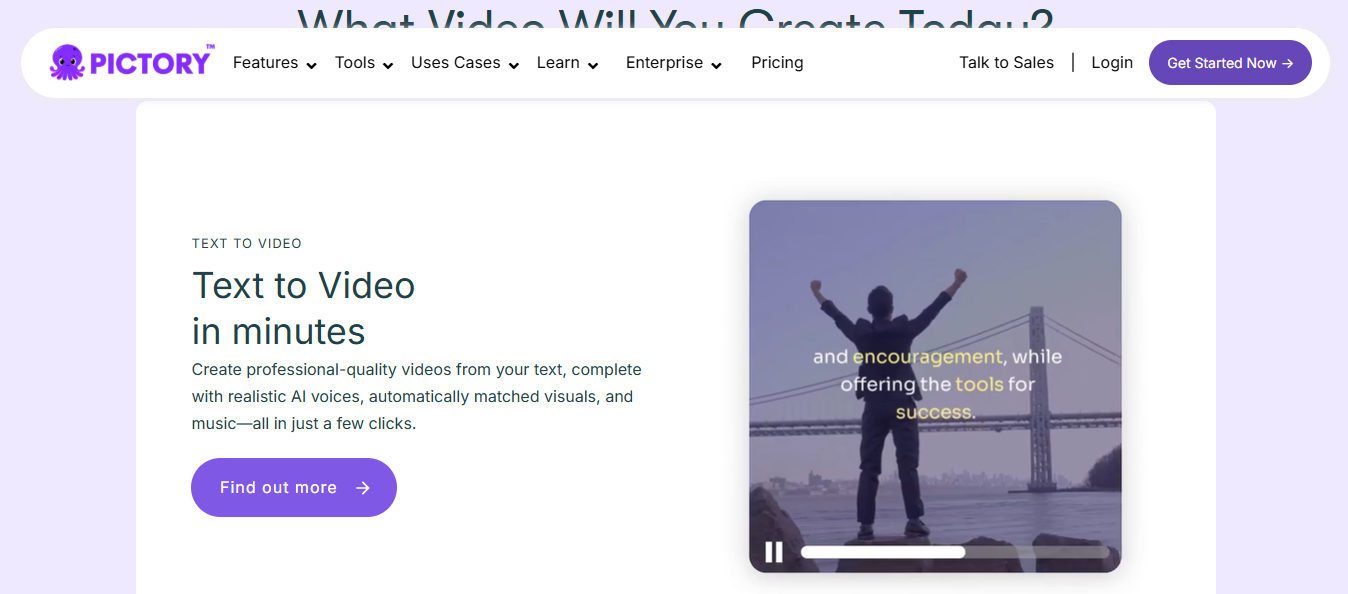 Interface ng Pictory