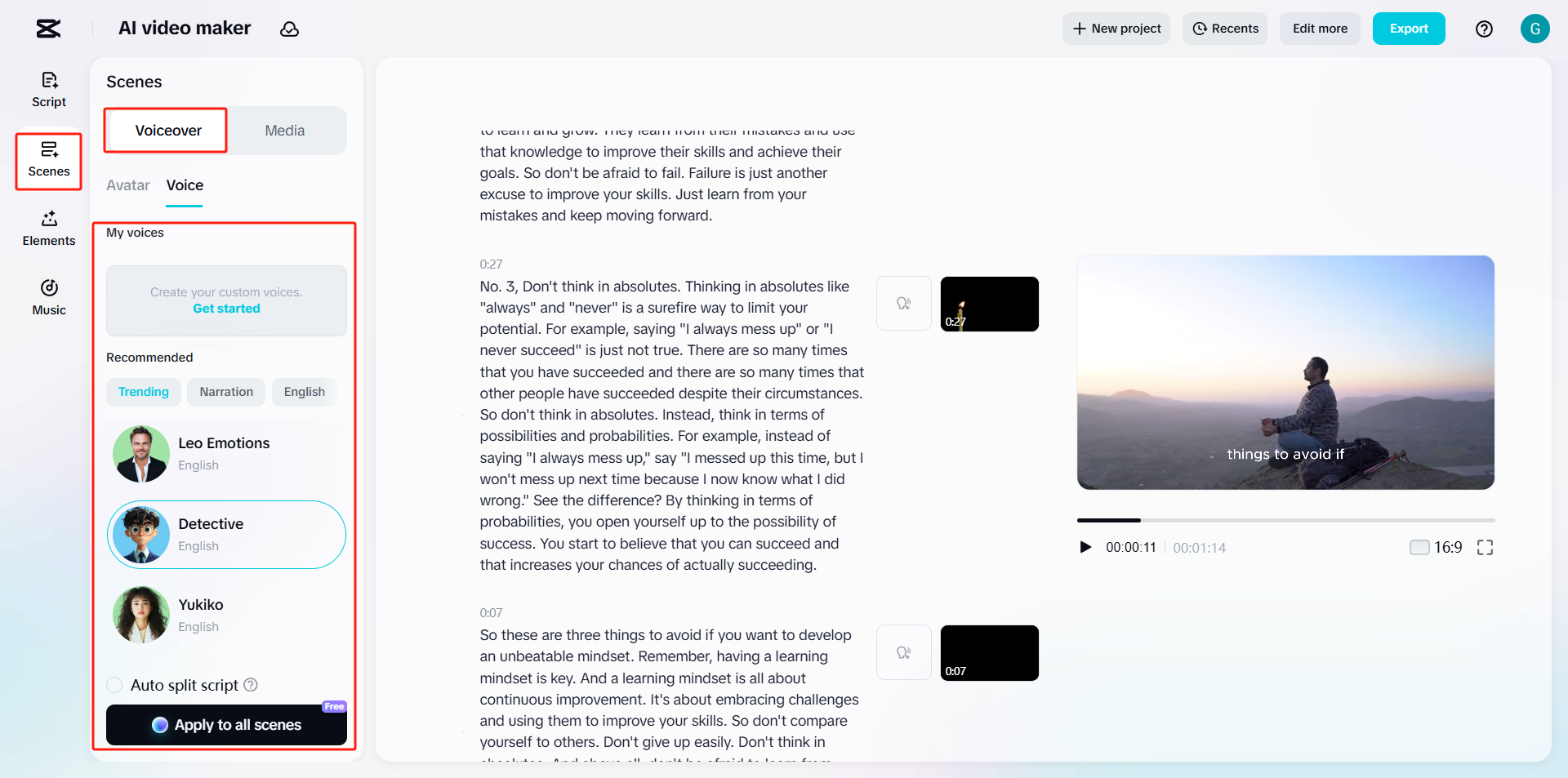 Ajouter un voiceover