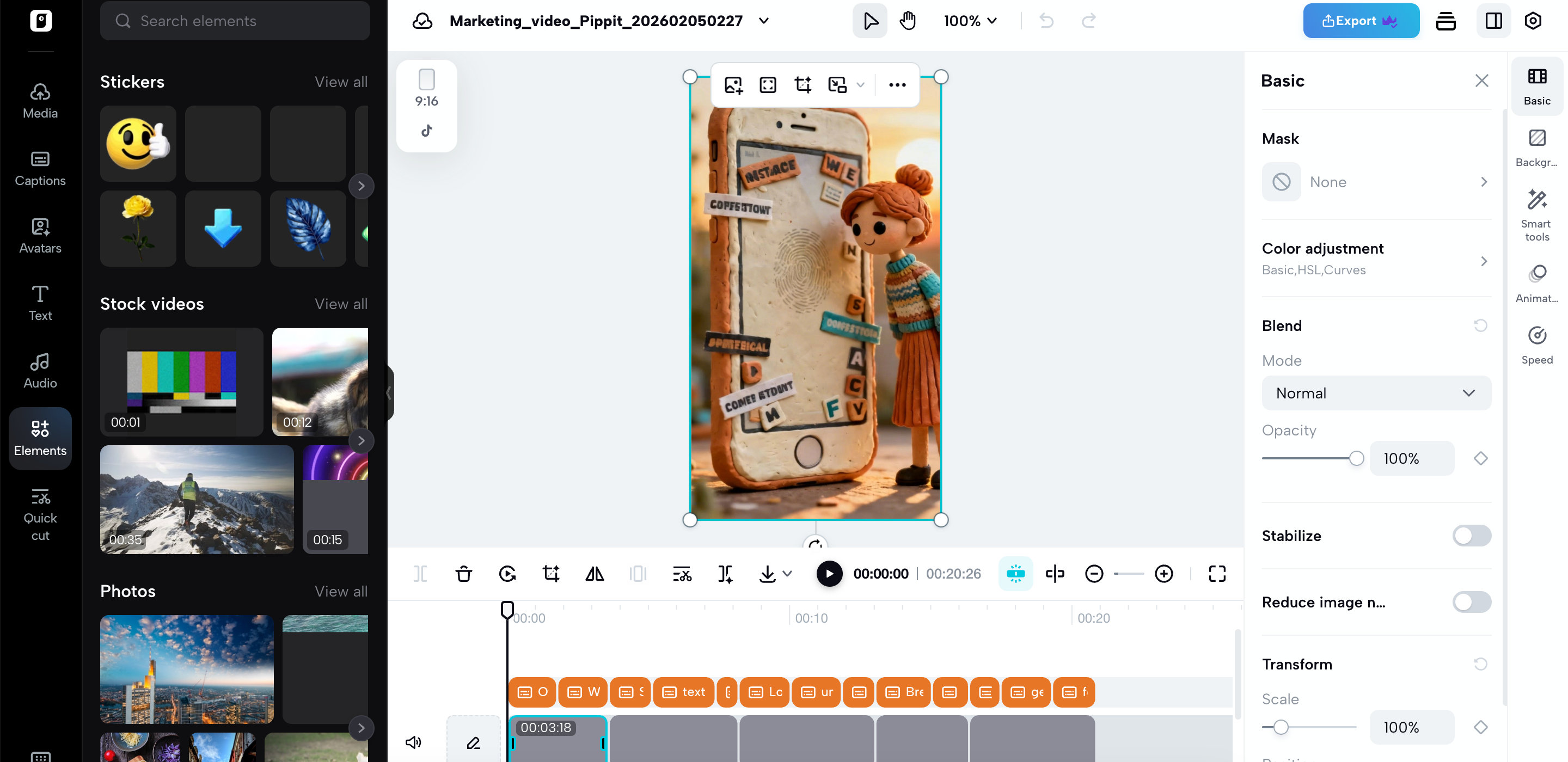 Pippit AI video editor