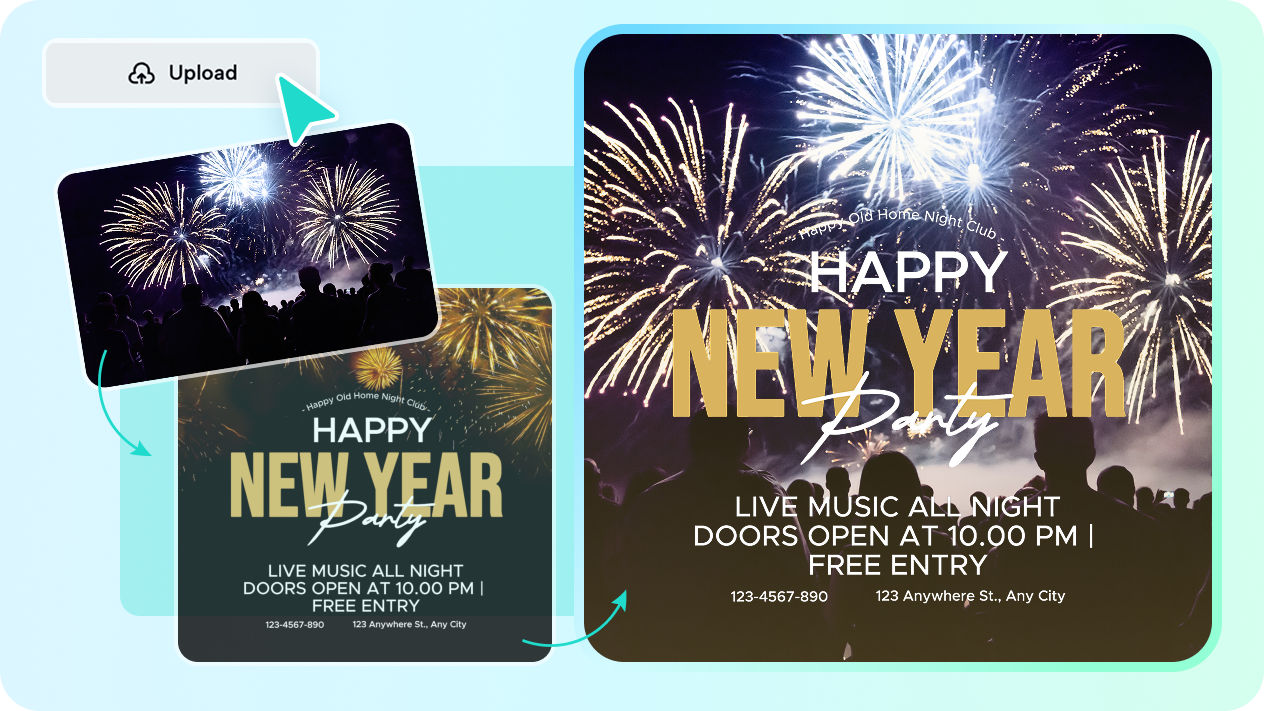 New Year pictures optimized for social media