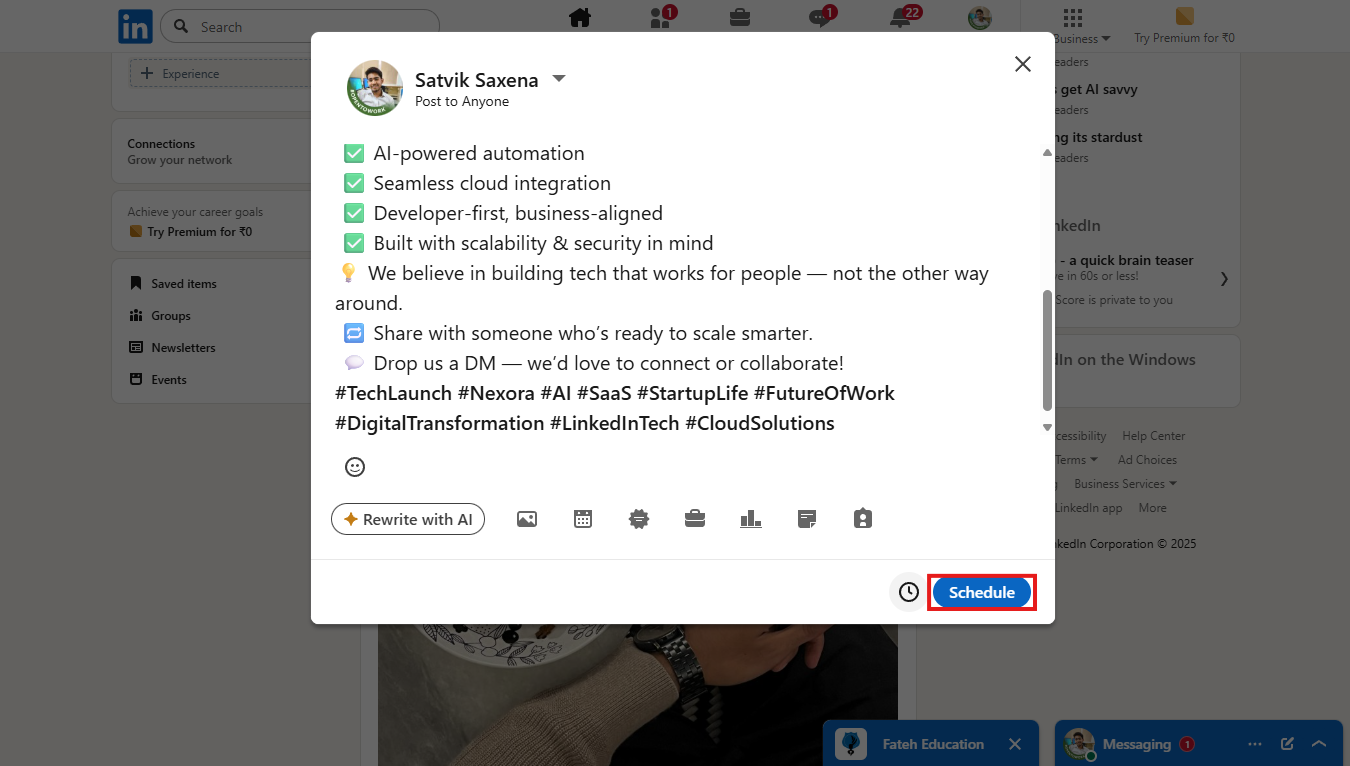 Confirm and schedule