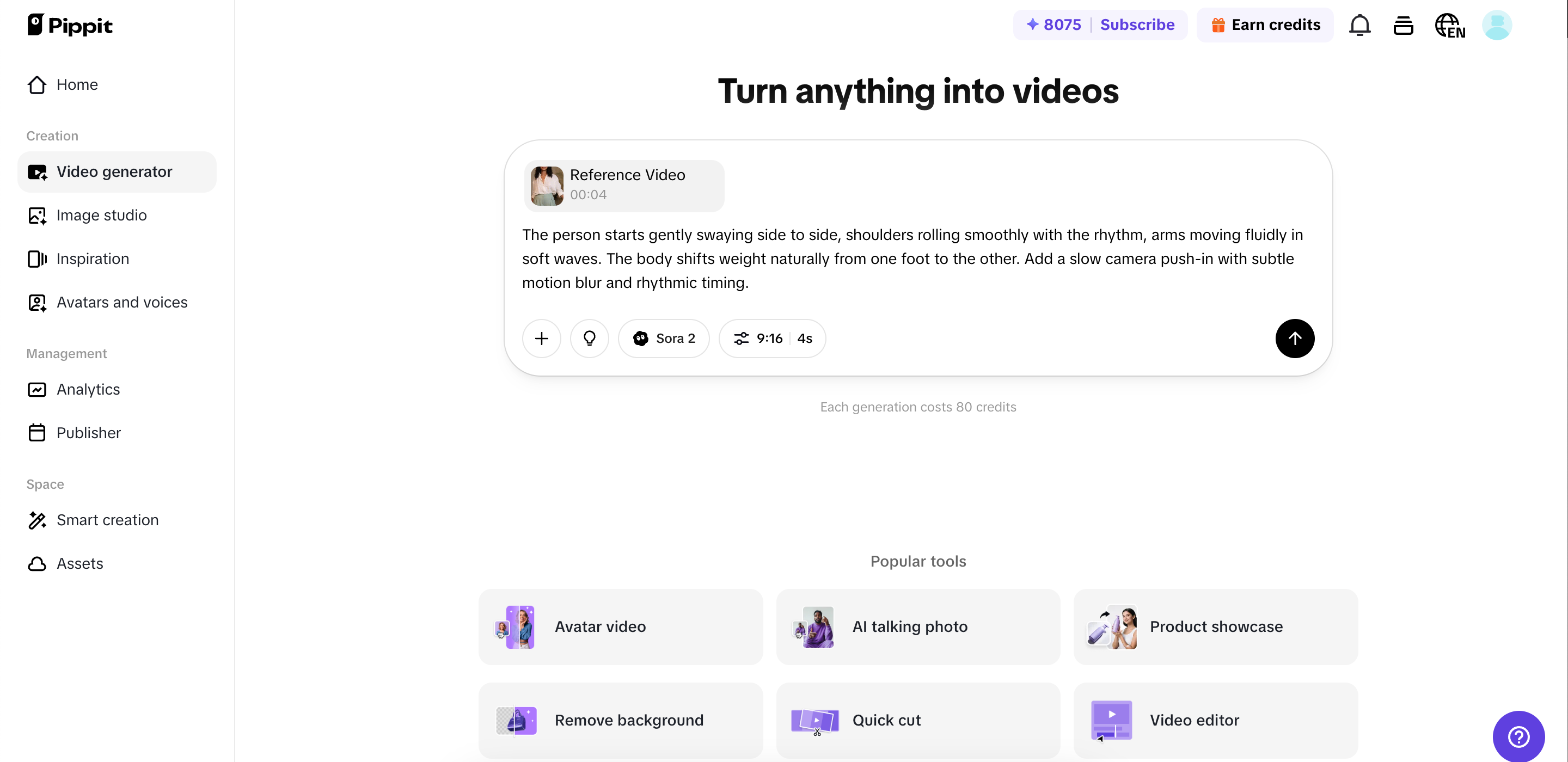 Generate your video