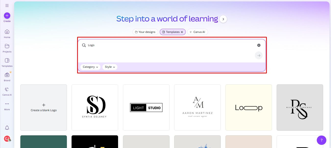 Image showing how to choose logo templates