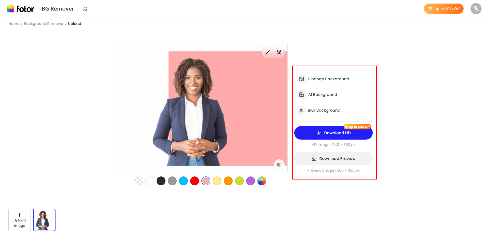 Showing how to edit a photo with background in Fotor
