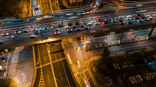 Traffic flow timelapse image