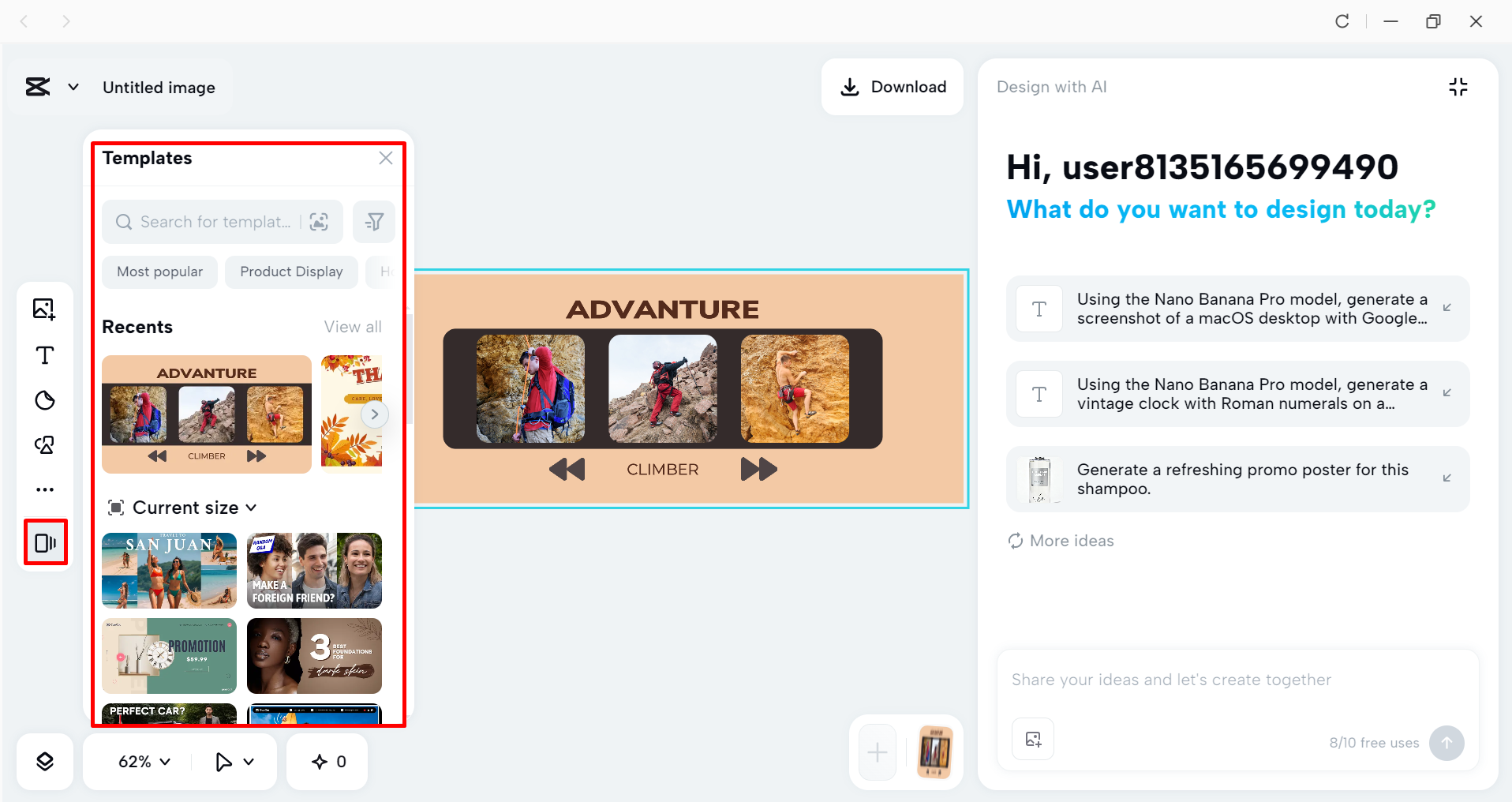 Editing the template in the CapCut desktop video editor