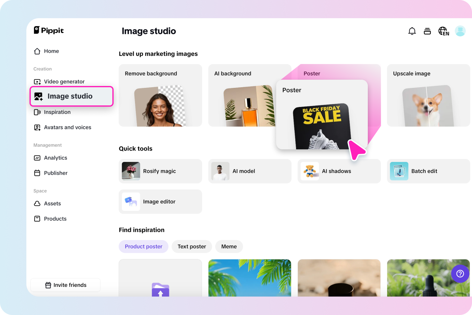 Access the Poster feature