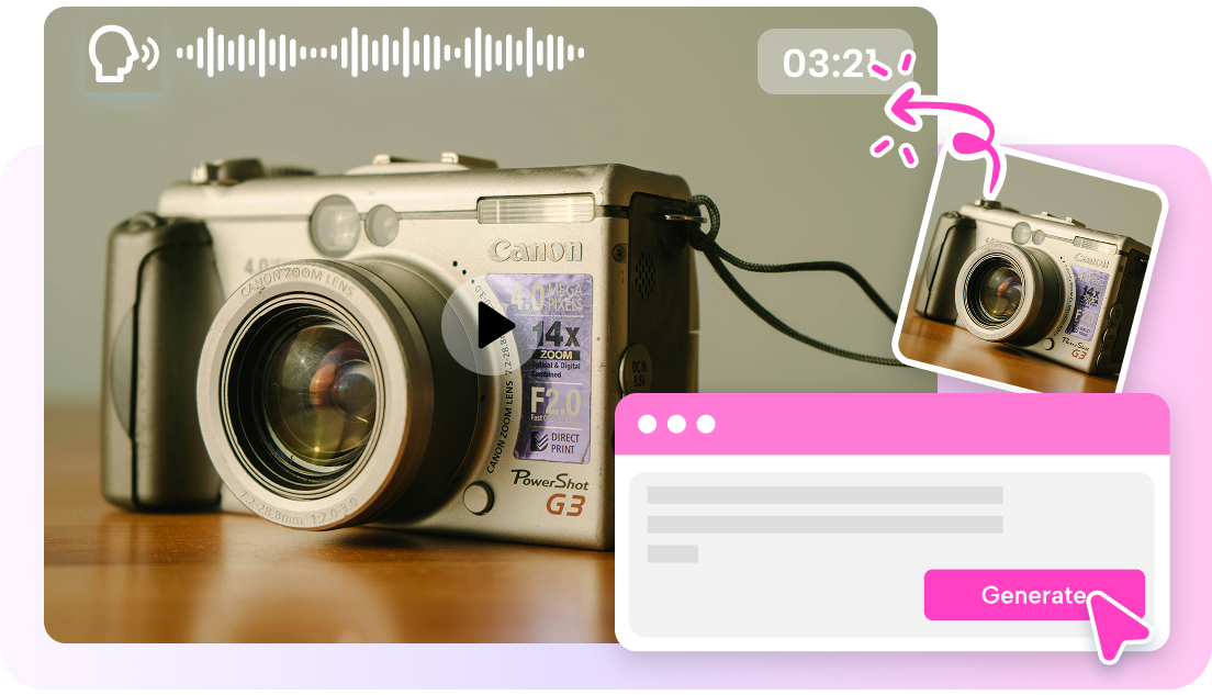 Create captivating clips using AI in one click