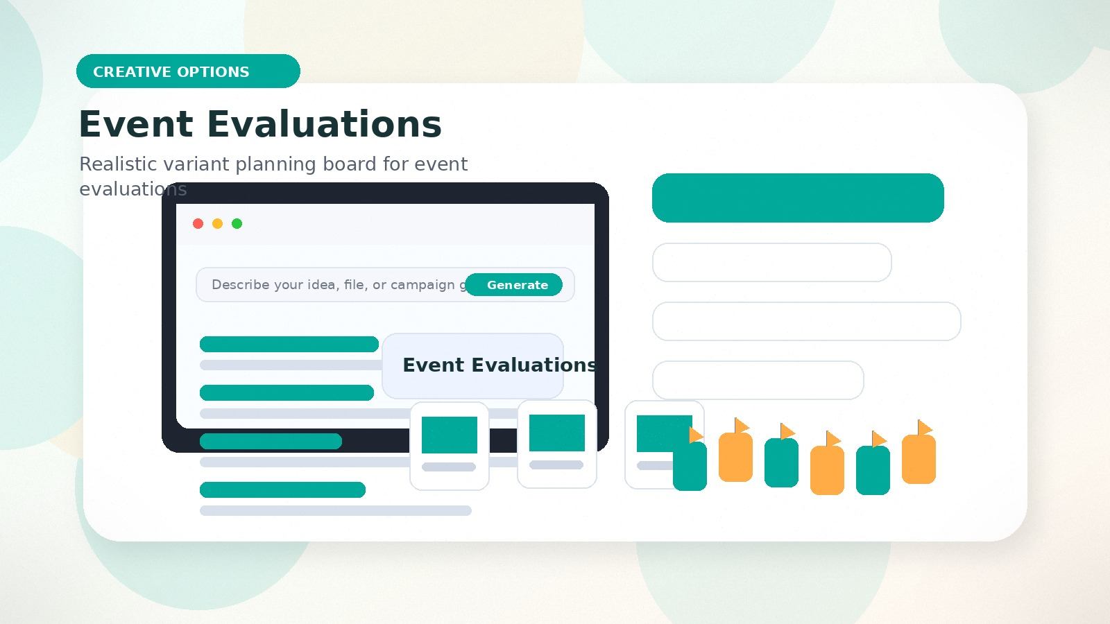 Event Evaluations realistic creative options visual for event evaluations