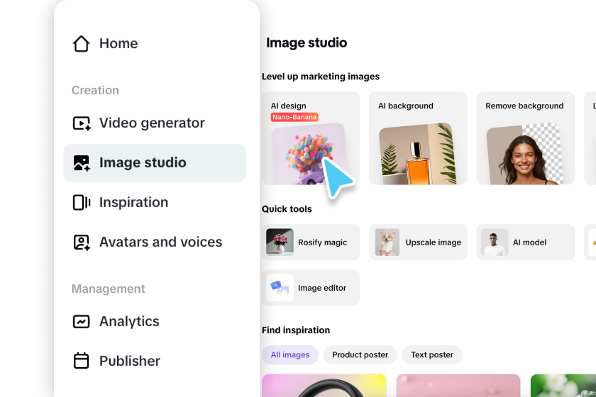 Acess the AI design feature