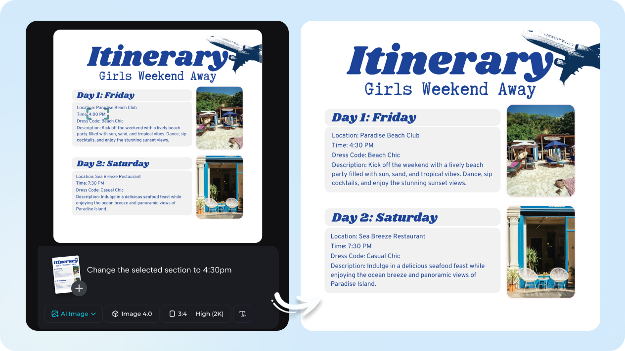  trip schedules with interactive 