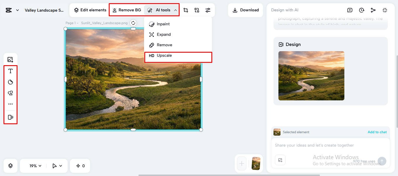 Editing and enhancing the image in the CapCut desktop video editor