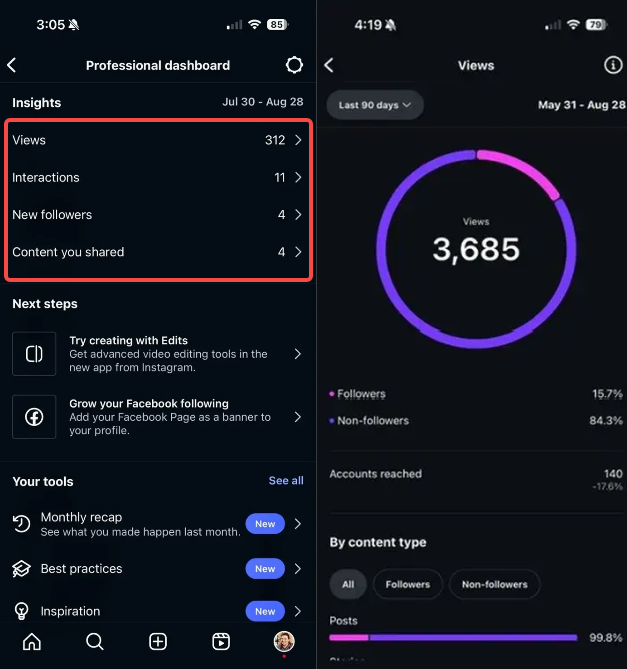 Check the detailed chart