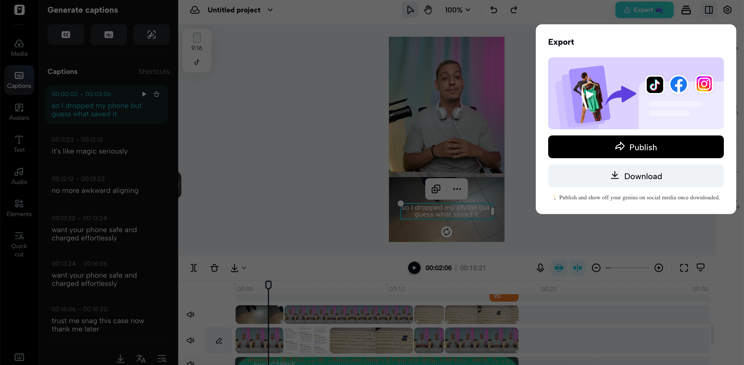Export and share the result