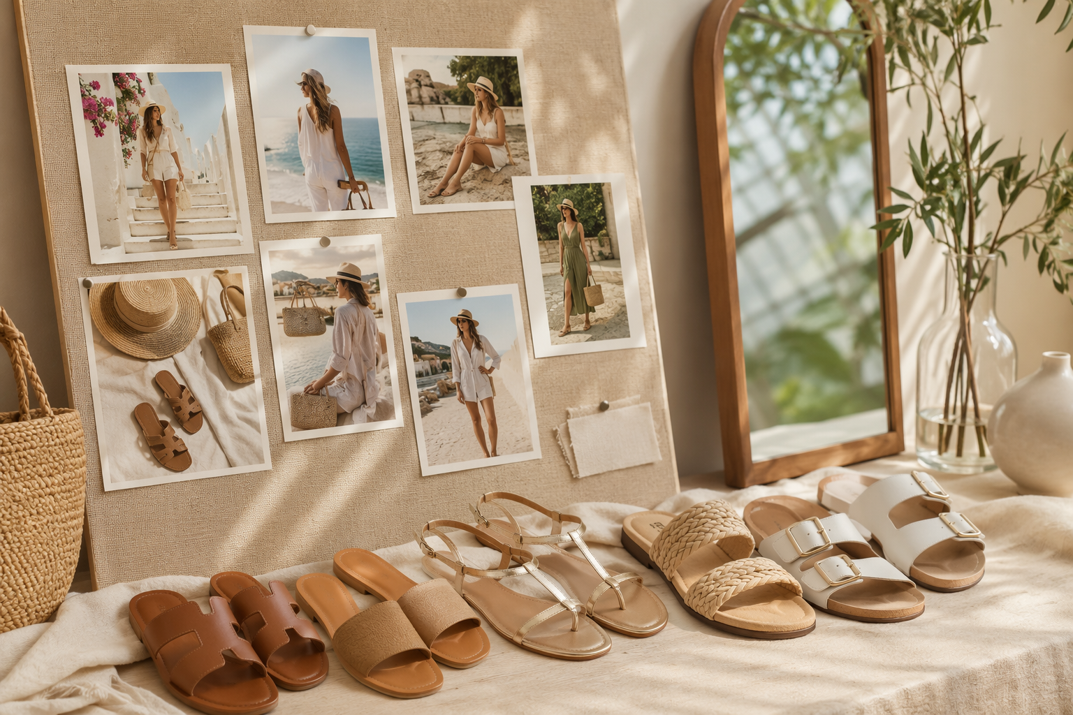 Dreamina virtuelle Sandalen Probieren Sie auf Prompt Beispiel 3: Strandsandalen Lifestyle Look