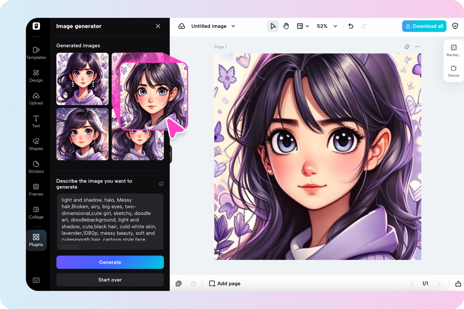 Create with prompts or photos