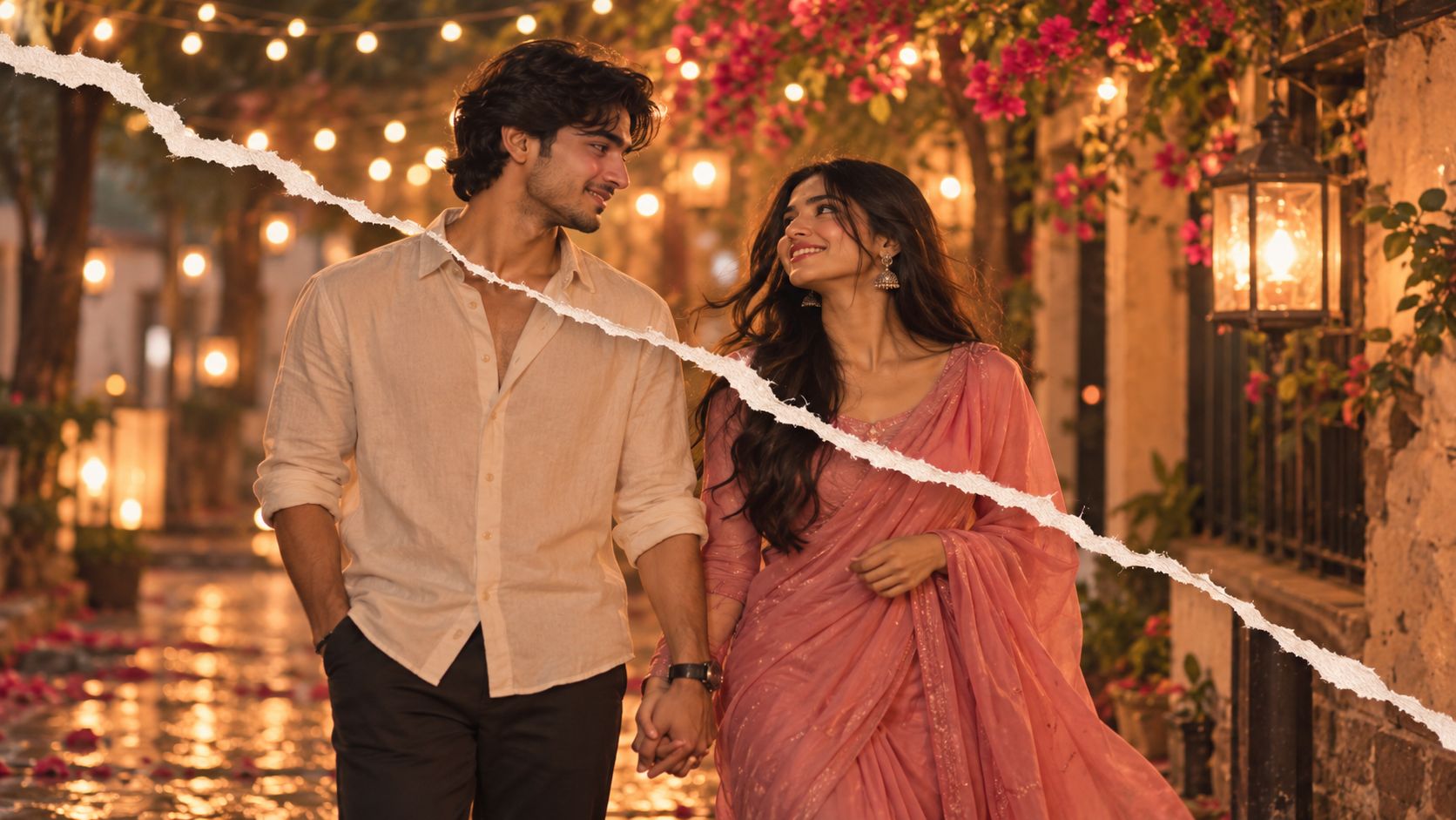 Romantic Paper-Tear Transition example for rohan editz capcut template