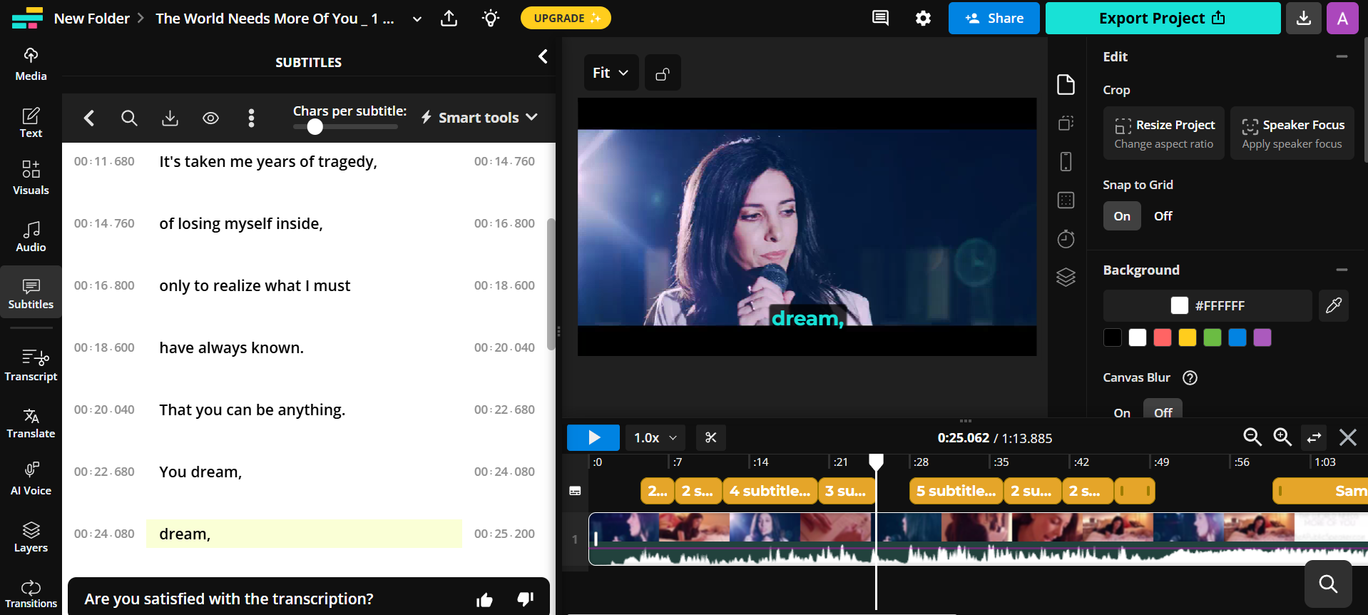 Kapwing caption generator for video