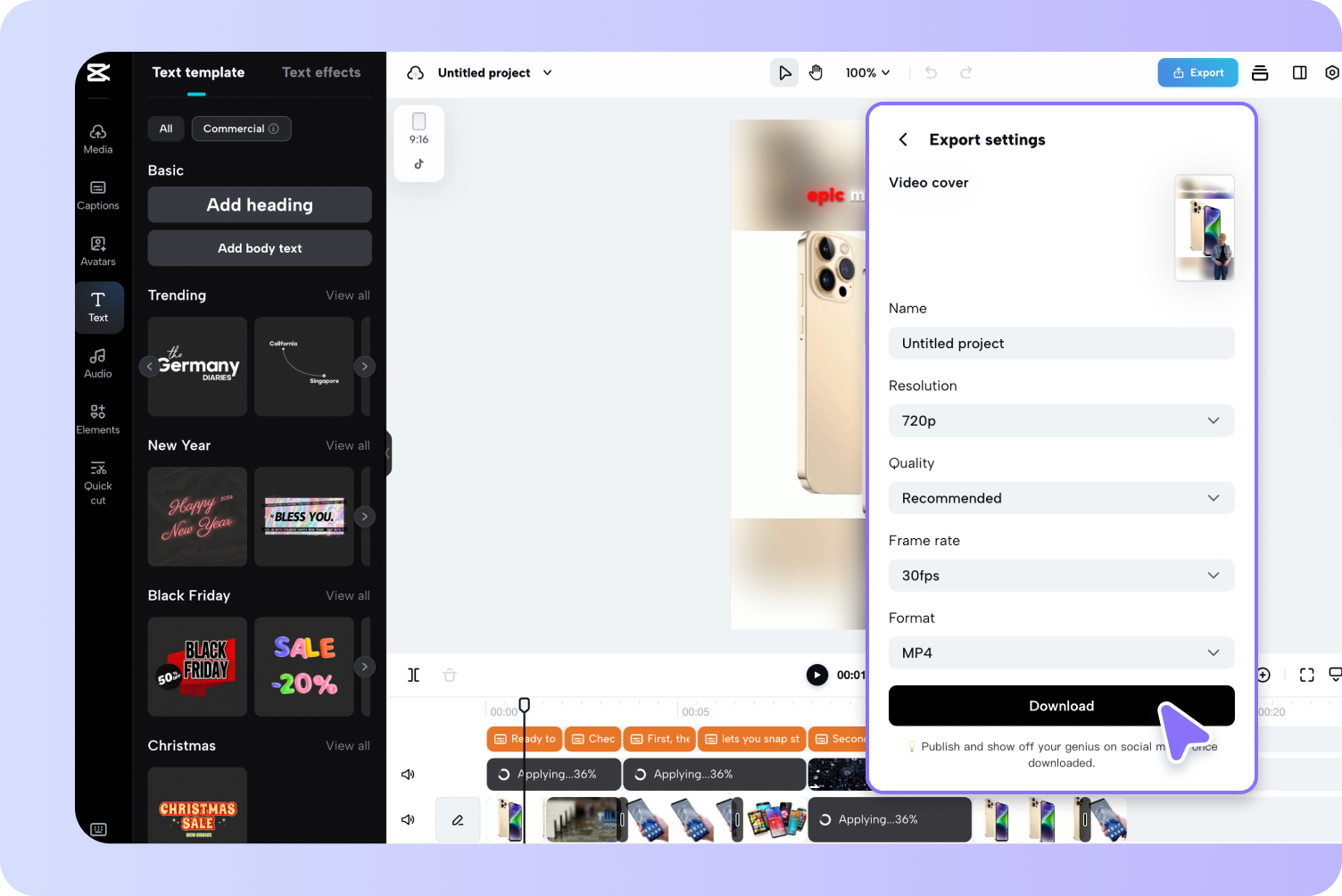 Exportieren &amp; Teilen