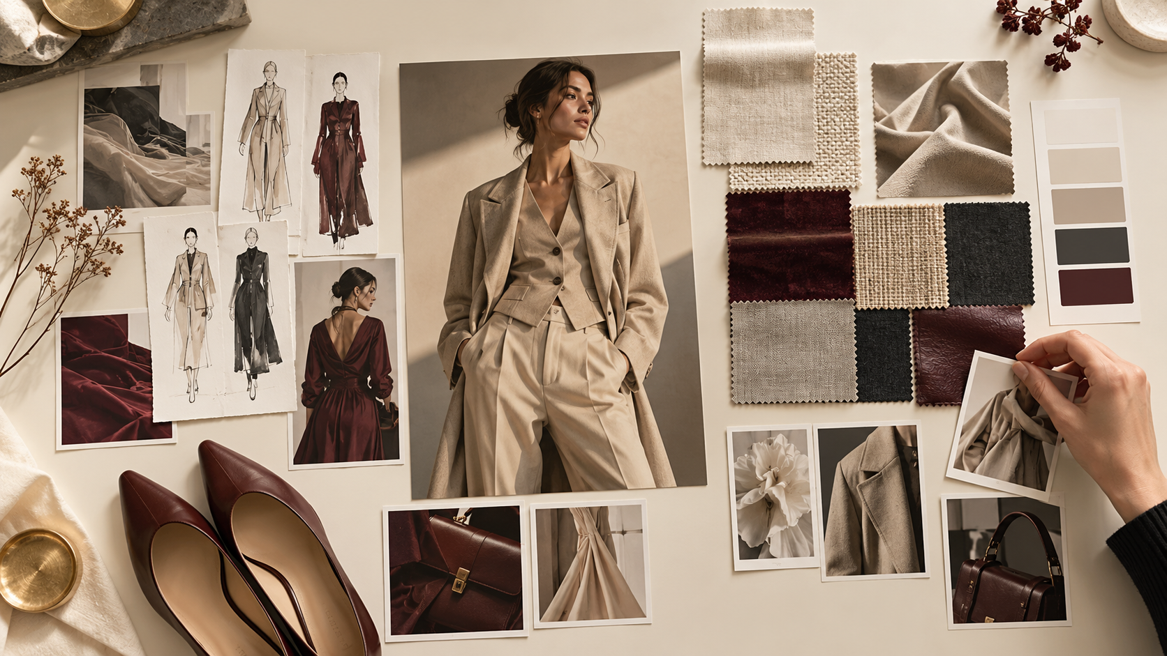 Arranging a fashion mood board