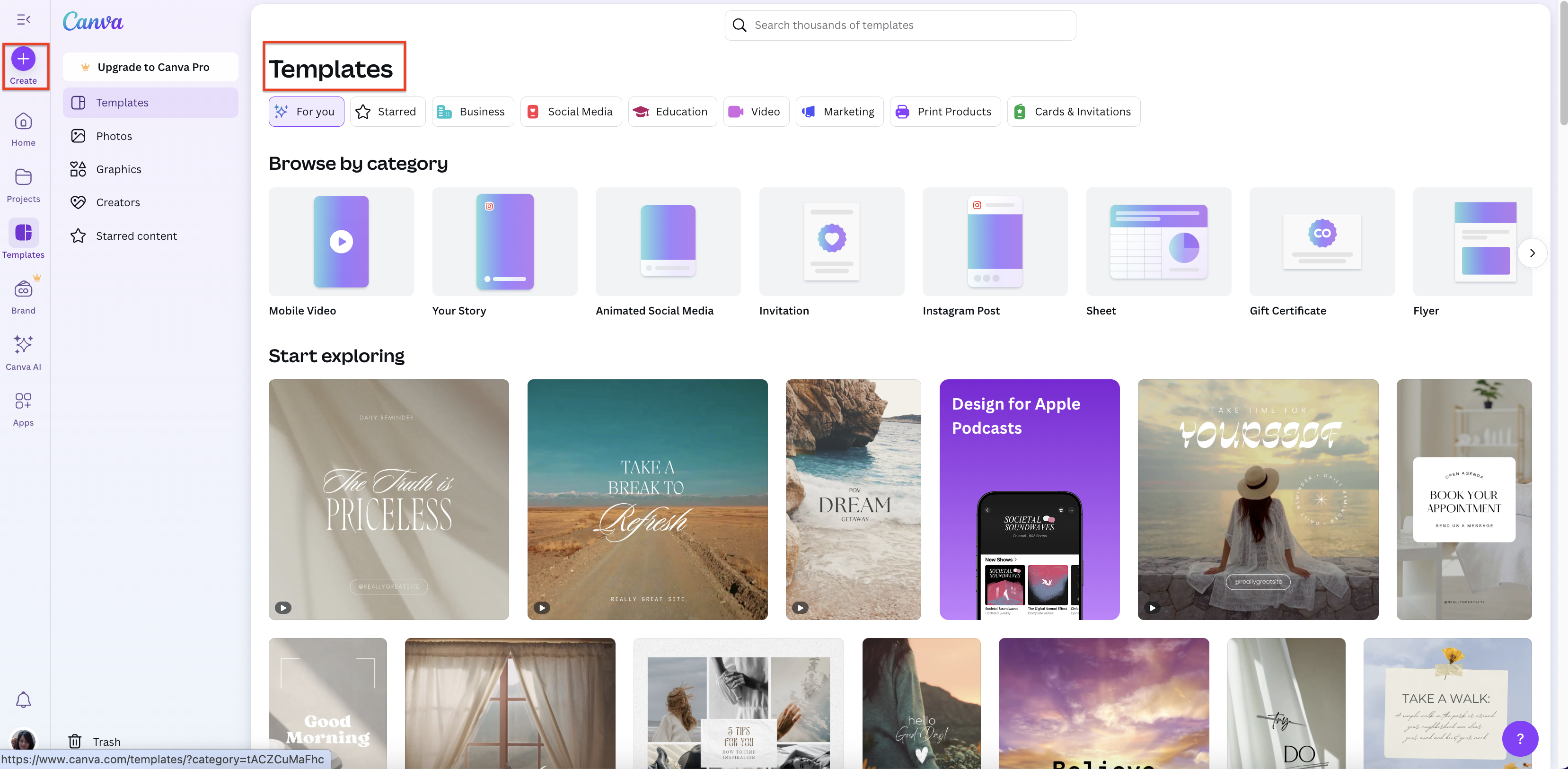 Vorlage auswählen oder von Grund auf beginnen