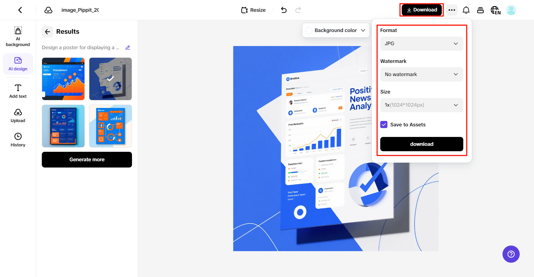 Preview and download your poster