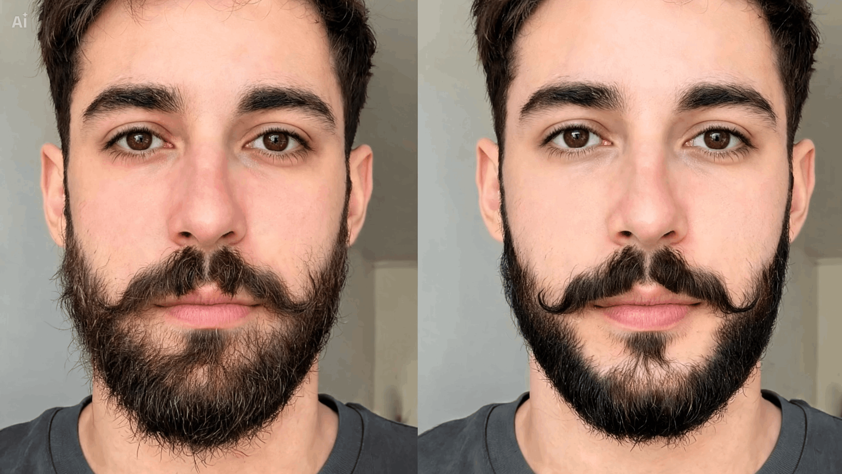 Saubere Platzierung der Gesichtshaare