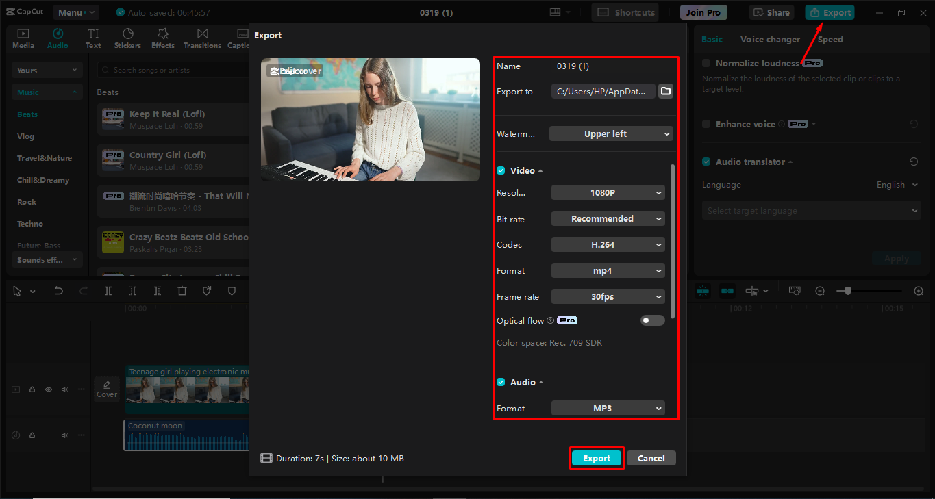 Mengeksport video daripada editor video desktop CapCut