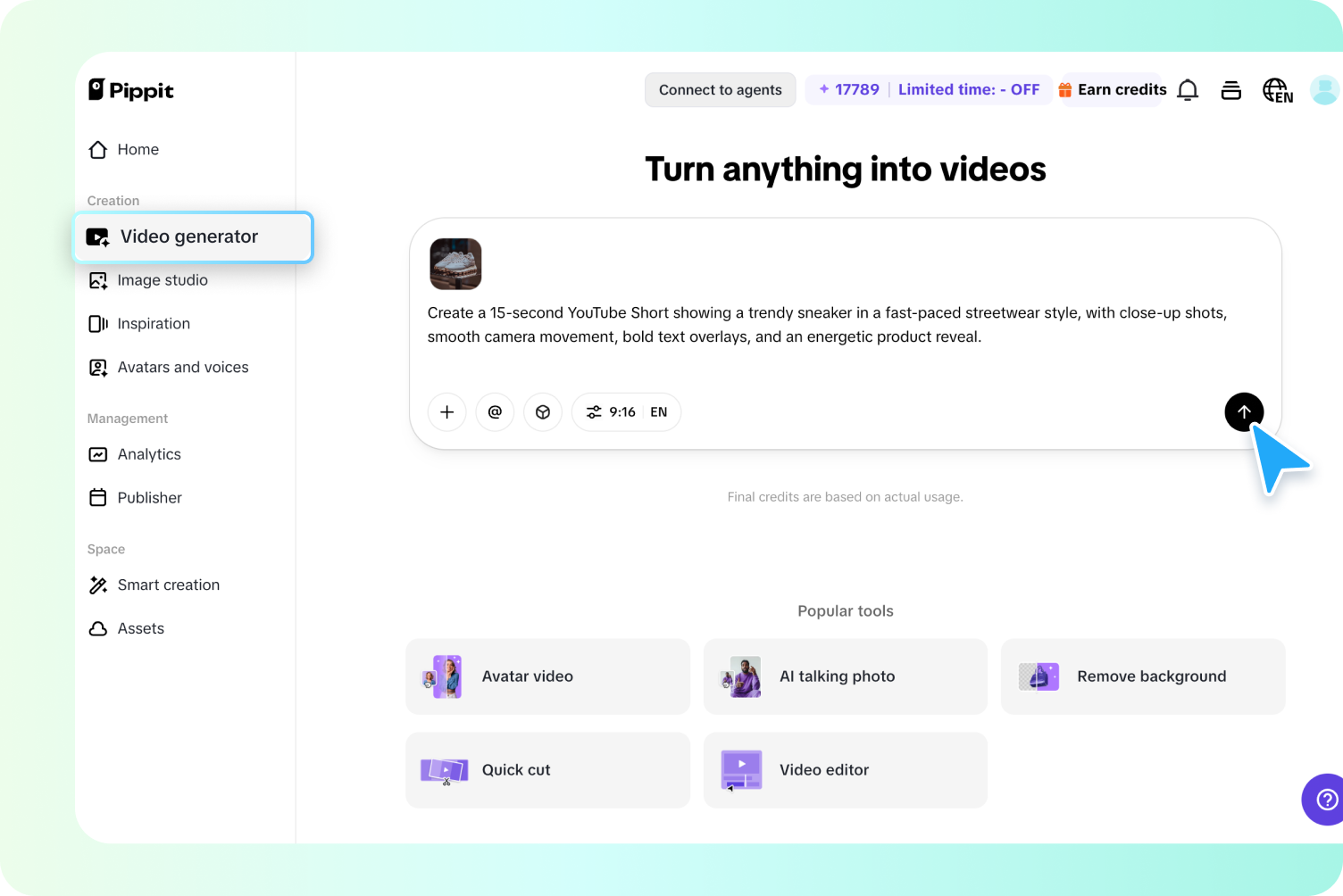 Step 1: Open the Video generator
