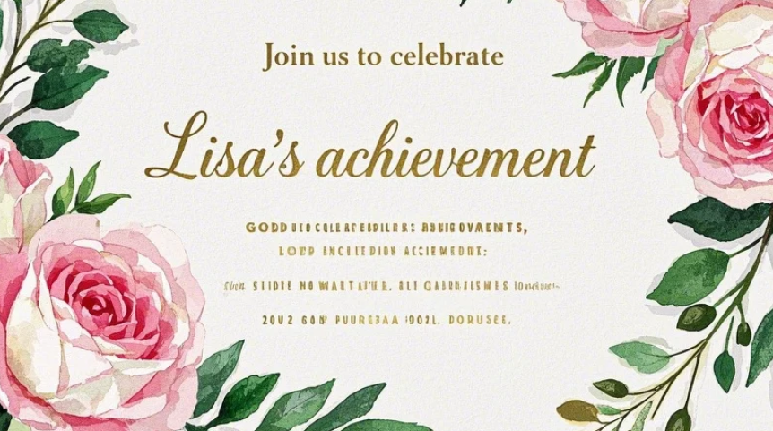 floral-themed graduation invitation