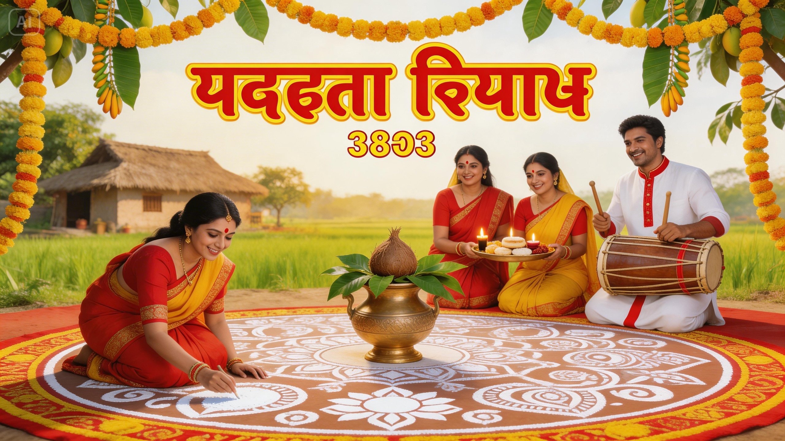 pohela boishakh ai ภาพถ่ายพร้อมท์