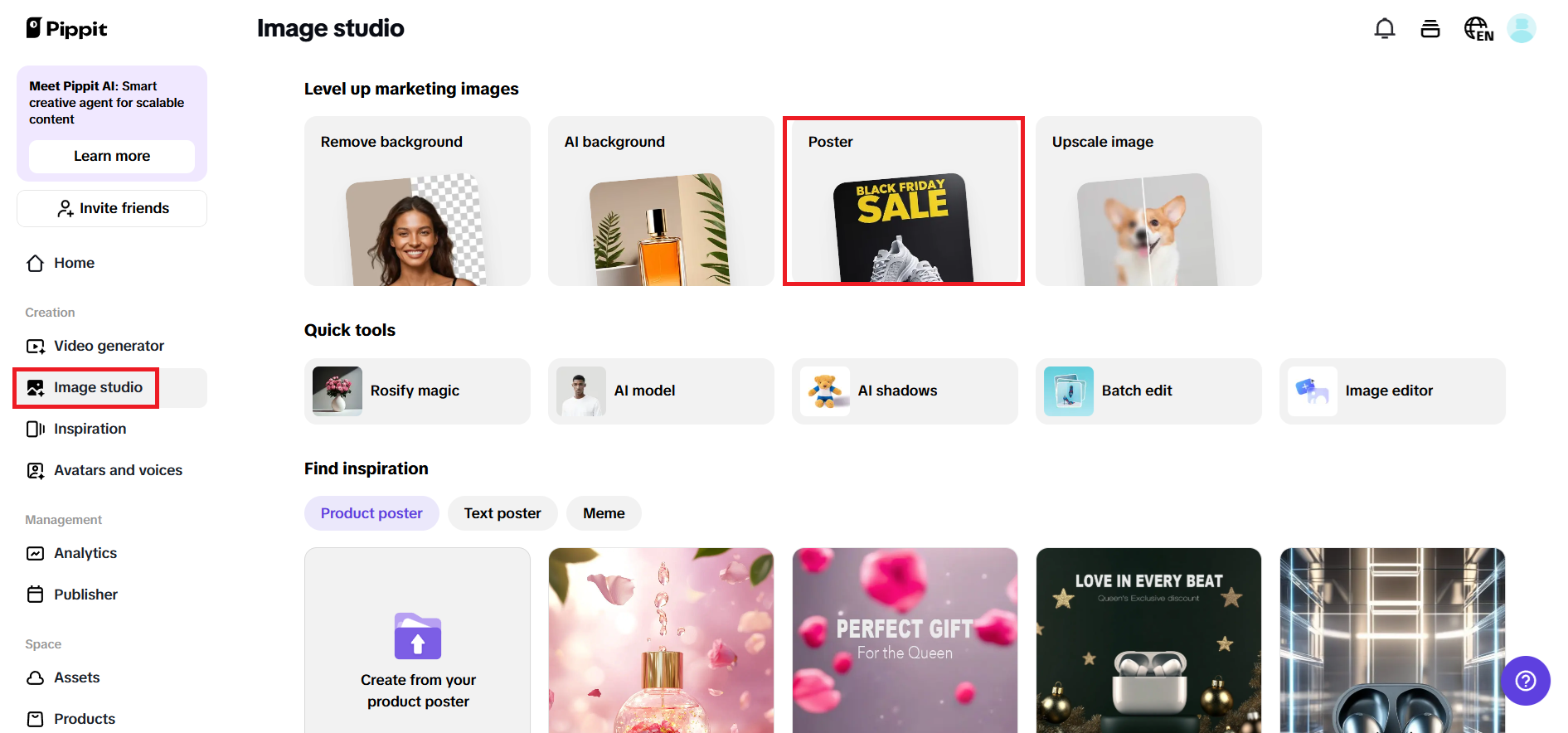 Choose "Sales Poster" from Image Studio