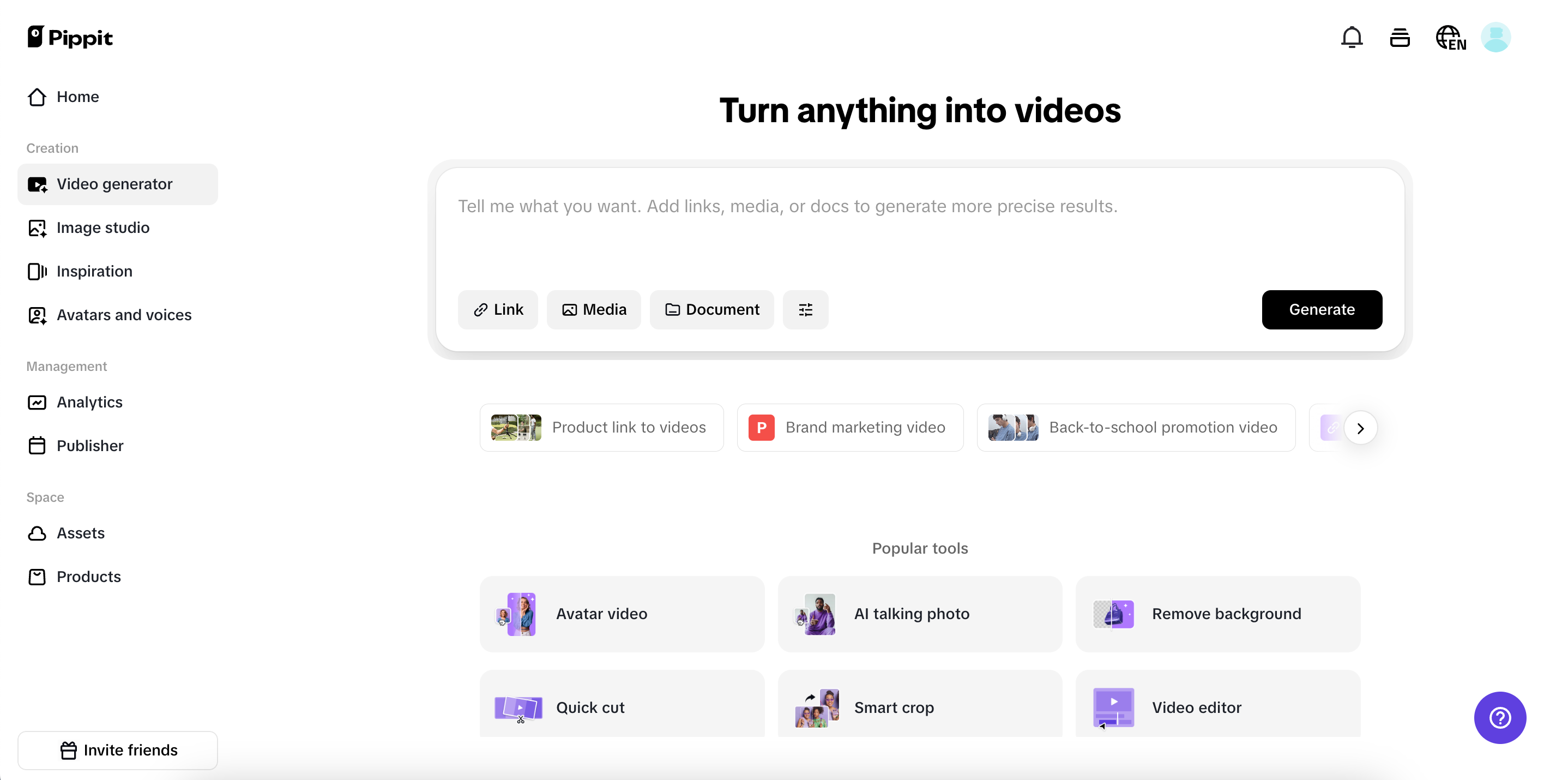 One-click content creation